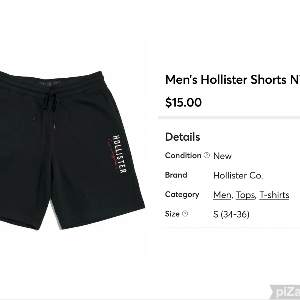 Hollister Men's Black Shorts, NWT